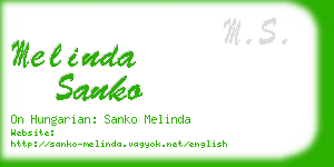 melinda sanko business card